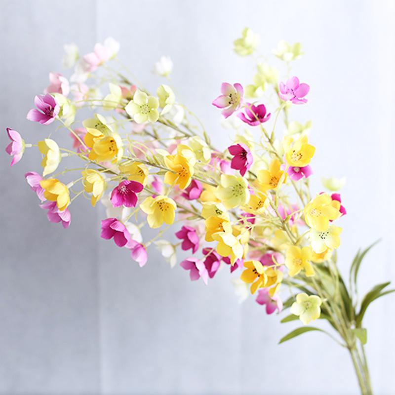

96cm length Artificial flower 29 head Campanula silk flower bouquet Fake home banquet wedding Christmas decoration, Red