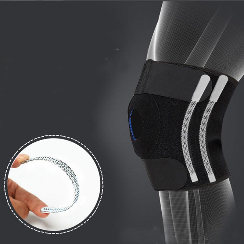 

1 Pair Adjustable Sports Training Elastic Knee Pads Support Patella Knee Pads Safety Anti Skid Wear Resistant Silicone, Black