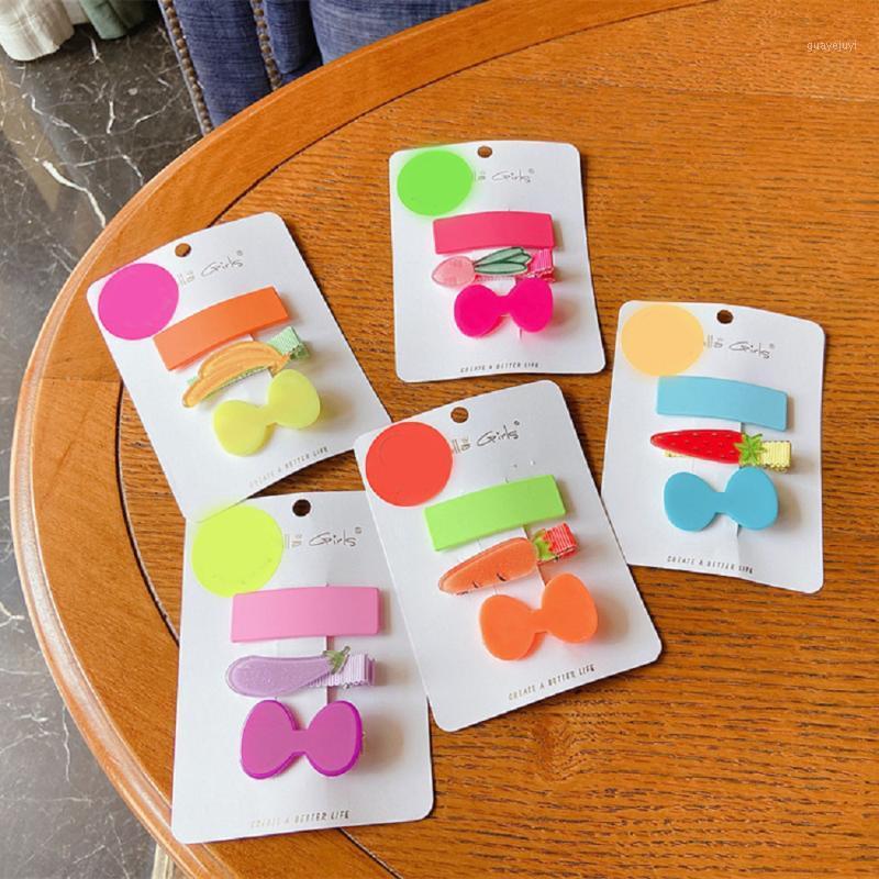 

3Pcs/Set Cute Kids Hair Clips Set Girls Strawberry Pineapple Fruit Hairpins Headwear Children Barrettes Fashion Hair Accessories1, Blue
