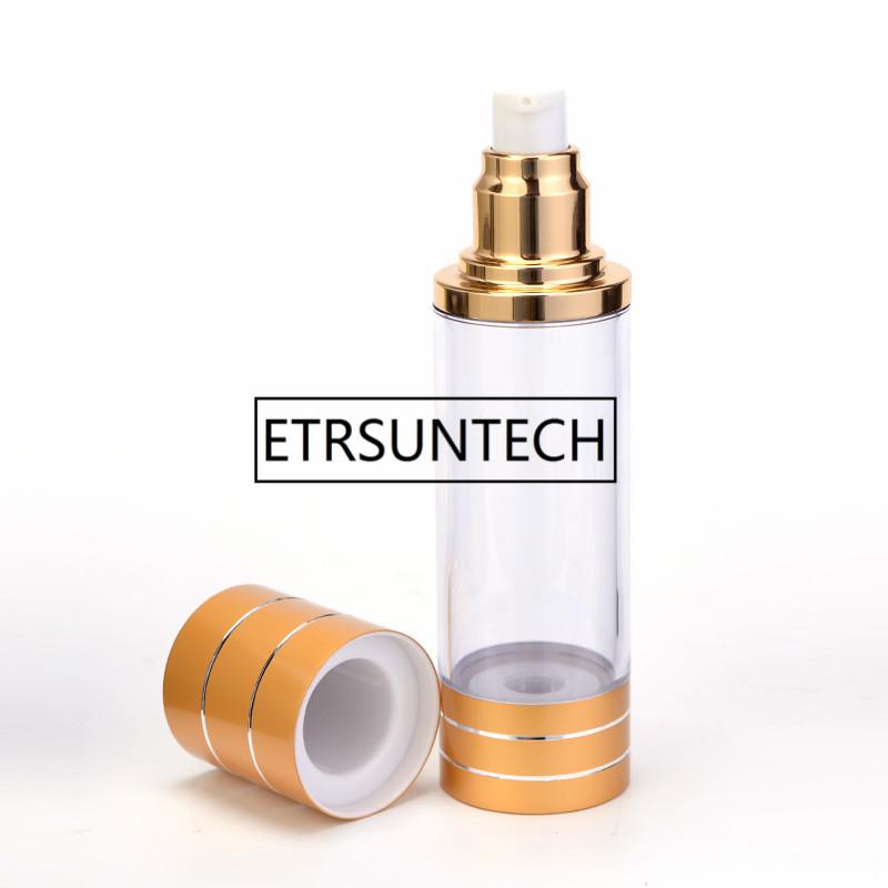 

15ml 30ml 50ml 100ml Airless bottle high quality AS Vacuum Pump Bottles Gold Lotion Bottles used For Cosmetic Container