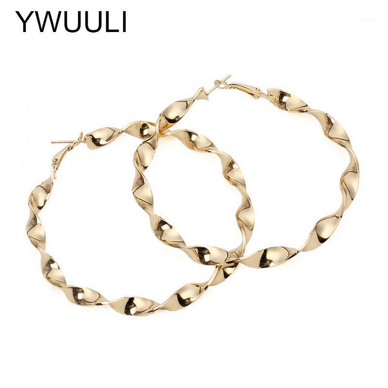 

New Exaggerated Aros Geometric Wave Hoop Earrings for Women Big Round Circle Statement Earrings Brincos Fashion Jewelry RY1551