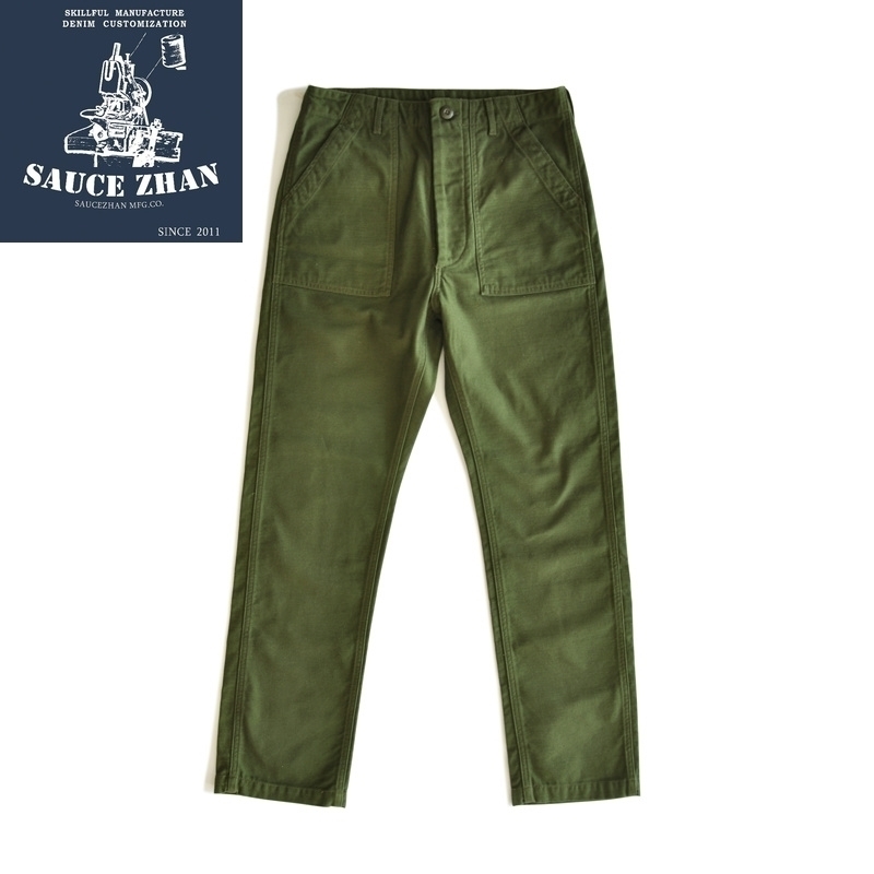 

SauceZhan OG107 Utility Fatigue Military Classic Cargo Olive Sateen Straight Army & Capris Baker PANTS 201125, Khaki