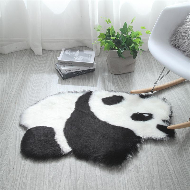 

Wool-like Panda Koala Animal Shape Rug Mat Mattress Carpet Living Room Bedroom Decoration Sofa Cushion Artificial Fluffy Mats 60x90cm