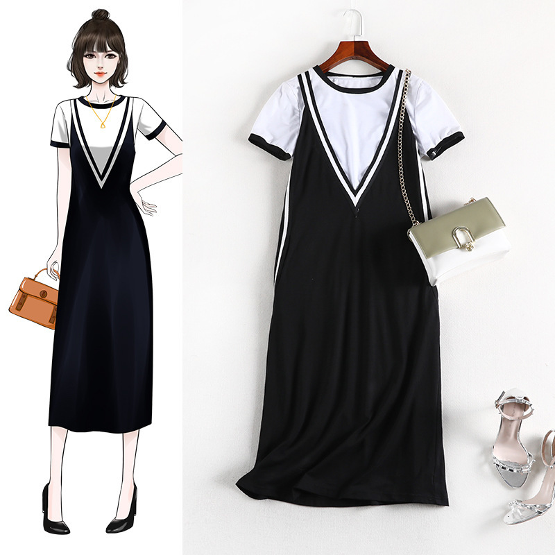 

Xl- Plus Size Lan Mufang Extra Large Dress Covering Summer Suit Dressed for Woman 2021 Night 87sb, Black