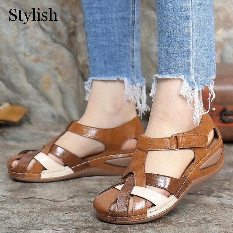 

Rome Sandals Women Wedges Mixed Colors Buckle Ladies Slippers Casual Comfortable Fashion Summer Plus Size Shoes Femme Sandals, Blue