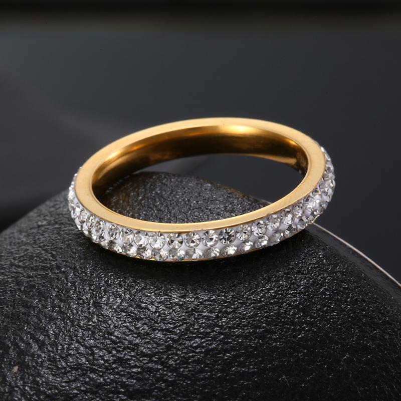 

Simple Thin Rings for Woman Fashion Silvery Color White Crystal Ring Women Engagement Wedding Classic Round Circle Finger Rings