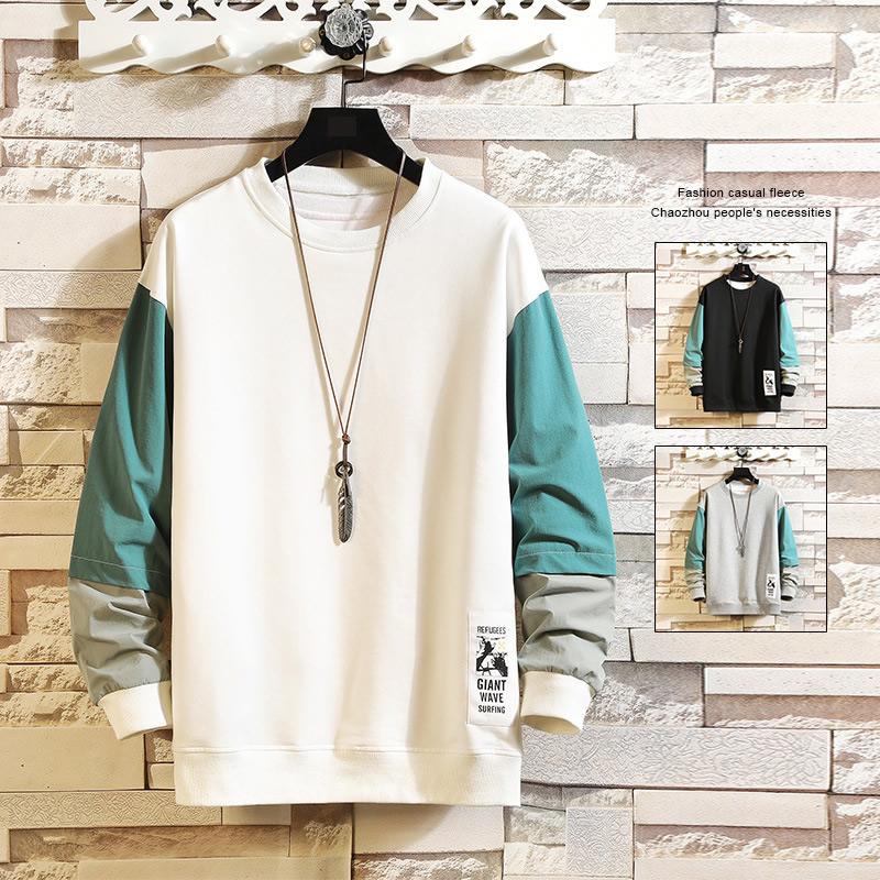 

Mens Fashion Loose Hoodies Long Sleeve Sweatshirt Autumn Winter Patchwork Male Sweatshirts Streetwear Casual Loose Hoodie, Style 005