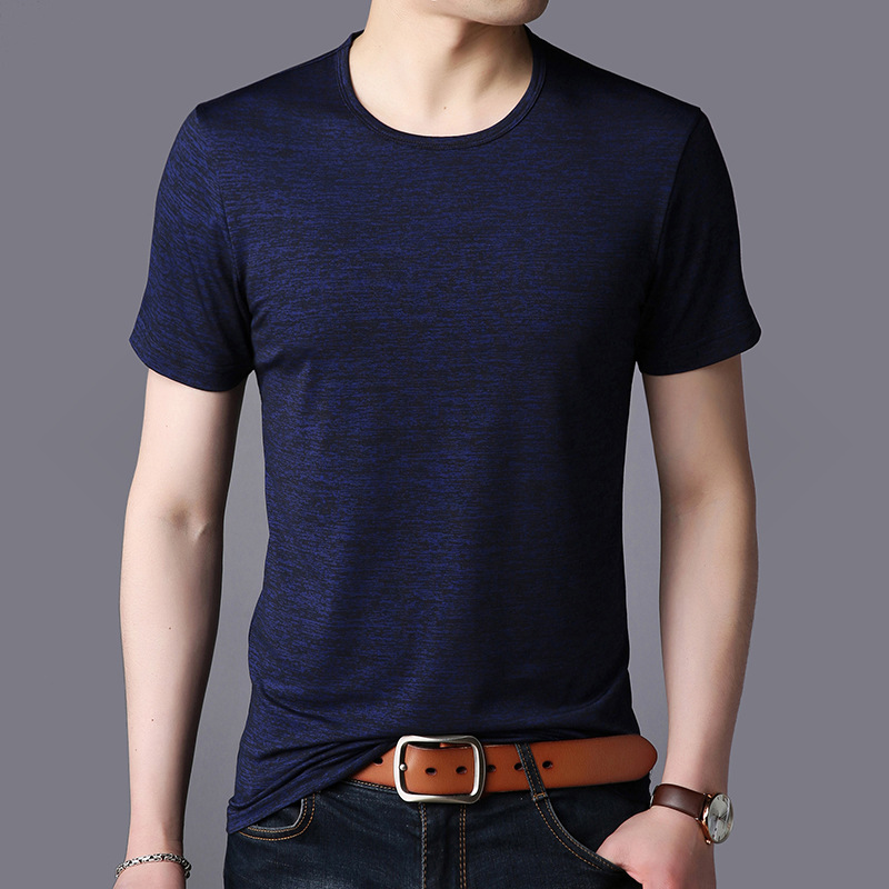 

2020 Brand New Summer Solid Color Men's T-shirt Short Sleeve Clothes T-shirt for Male Round Collar Half Sleeve Tops Tshirt, Red