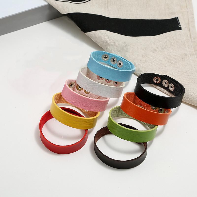 

Artificial Leather 16MM Wide Wristband Bracelets Femme Various Colors Charms Leather Bracelet Fit Women/Men1