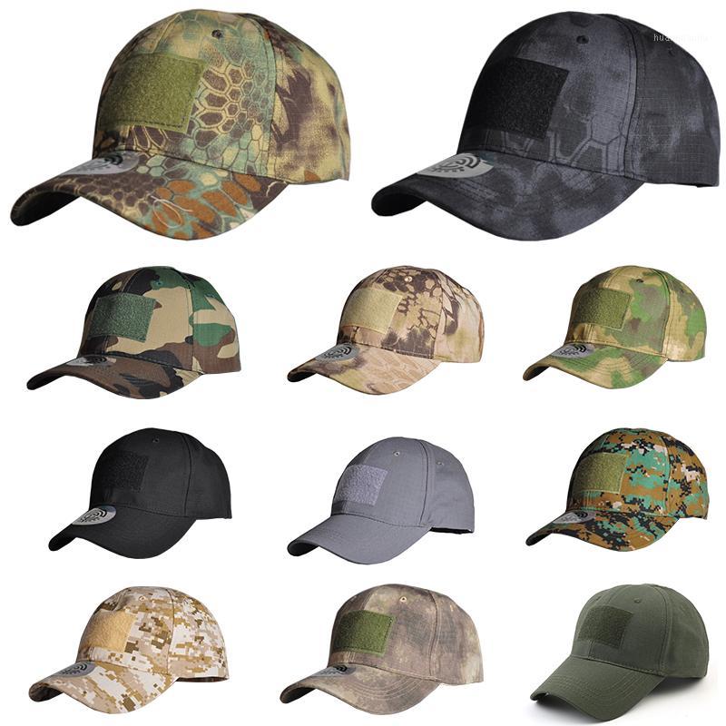 

Men Tactical Army Camo Caps Hunting Hiking Camping Outdoor Simplicity Caps Camouflage Sunshade Baseball1, Black