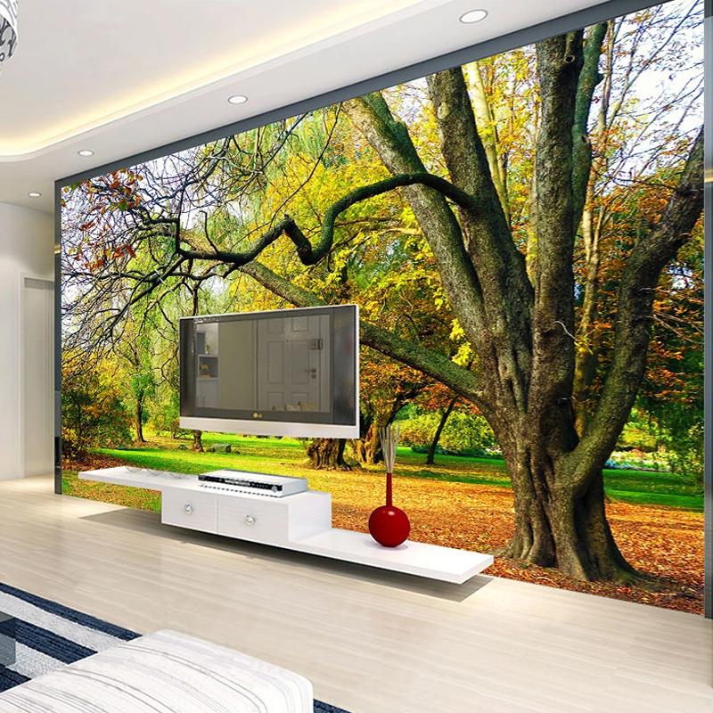 

Custom 3D Photo Wallpaper Murals Big Tree Forest Beautiful Scenery Wall Painting Living Room Sofa Bedroom TV Background Mural 3D, As pic