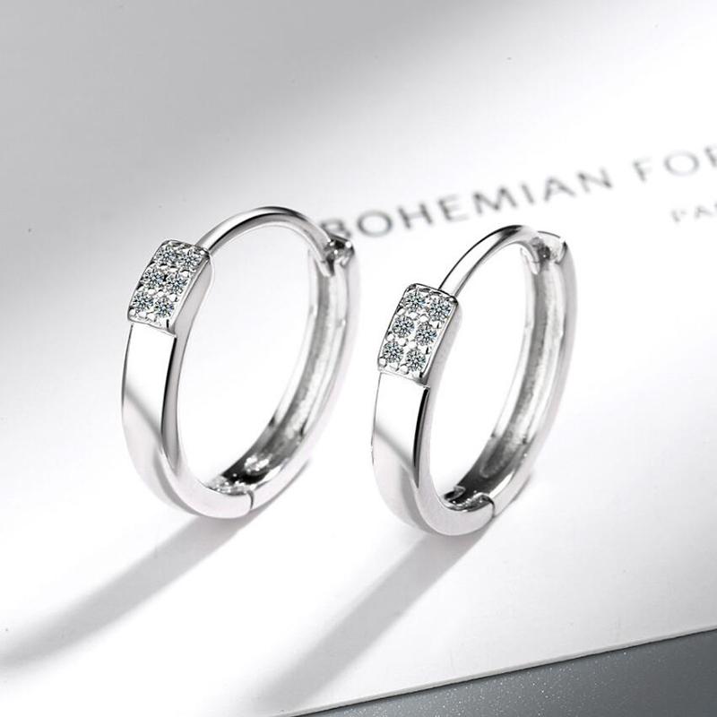

KOFSAC Charm Female 925 Sterling Silver Earrings New Fashion Zircon Hoop Earrings For Women Jewelry Engagement Accessories Gifts