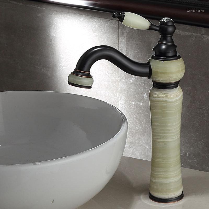

bathroom sink faucet black bras jade material cold and hot single lever bathroom sink faucet basin faucet,water tap mixer1