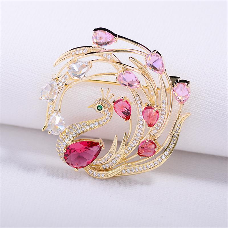 

Pins, Brooches Vintage Phoenix Brooch Pin Beautiful Colored Crystal Rhinestone For Women Pins Christmas Gift Accesorios Broche Mujer