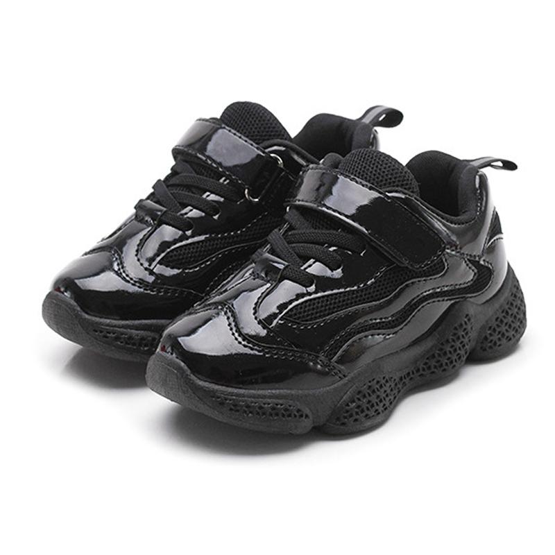 

2021 new boys and girls high-top sneakers comfortable running shoes sneakers kids outdoor PU leather kids tennis red black