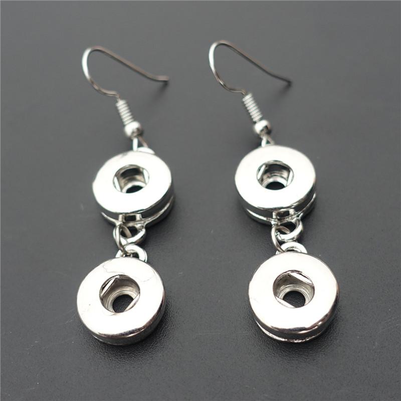 

Petite Metal Double 12mm Snap Buttons Hook Earrings Fashion Women Jewelry