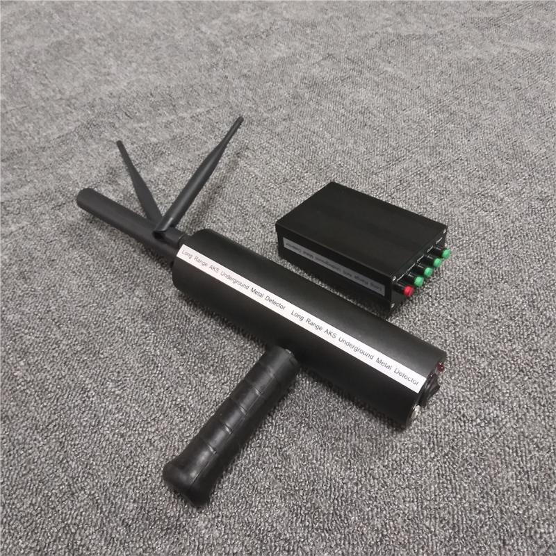 

Black dual-antenna AKS remote underground portable metal detector