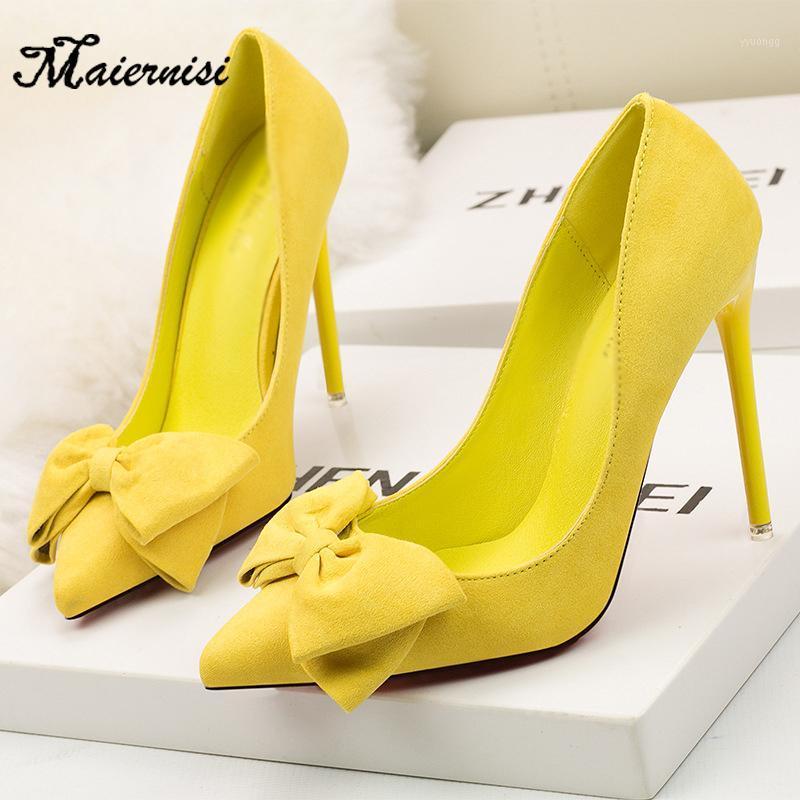 

MAIERNISI Shoes Woman High Heels Flock Pumps Stilettos Shoes For Women Brand High Heels 11CM Fashion New Wedding1, Black