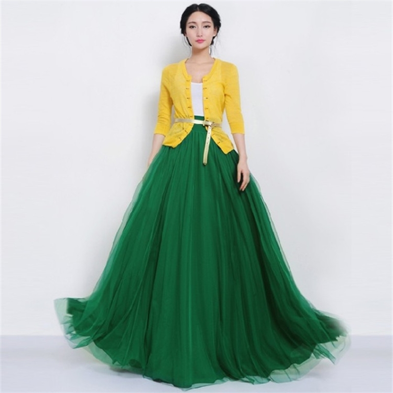 

U-SWEAR Maxi Long Autumn Womens Tulle Skirts Wedding Bridesmaid Tutu Skirt Ball Gown Plus Size Faldas Saias Femininas Jupe Y200326, Black
