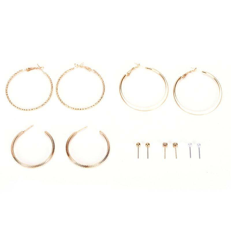 

6 Pair /Set Simple Circle Hoop Earrings for Women Rhinestone Stud Ball Earrings Set Fashion Jewelry for Women Girl