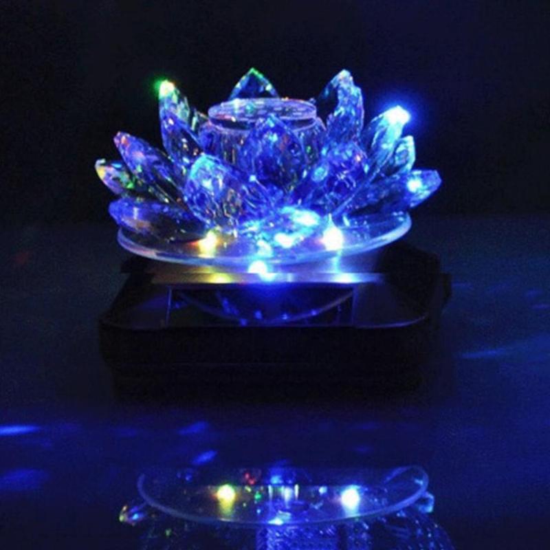 

Solar Car Perfume Seat Synthetic Crystal Rotation Decoration Car Accessories Decoration With Led Lights