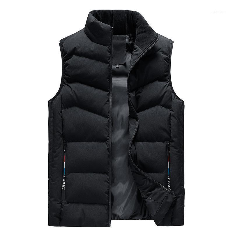 

Men's vest new autumn and winter down cotton vest men's warm Korean version of the slim waistcoat large size 6XL1, Dark blue
