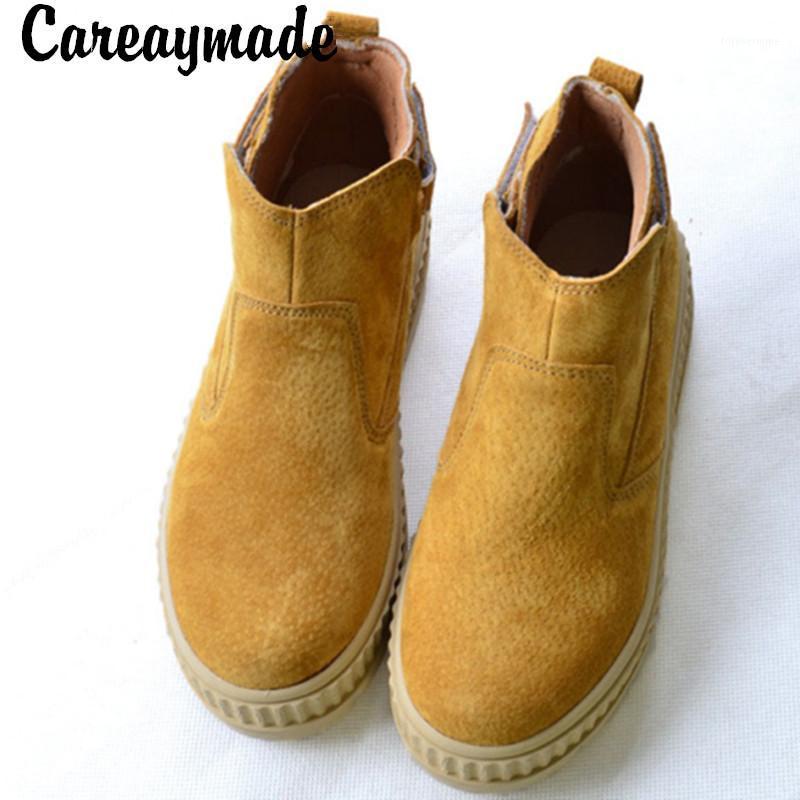 

Careaymade-Clearance Head layer cowhide pure handmade shoes,the retro art mori girl ankle boots,Women's casual fashion boots1, Brown
