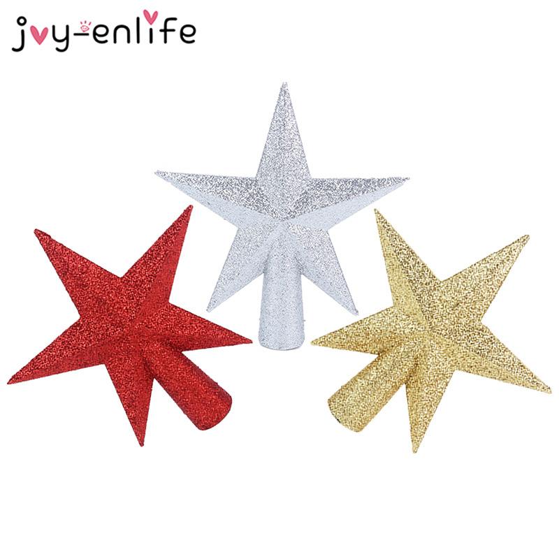 

1pcs Glitter Stars Christmas Tree Top Xmas Ornaments Topper Christmas Tree Decoration For Home 2020 New Year Party Supplies