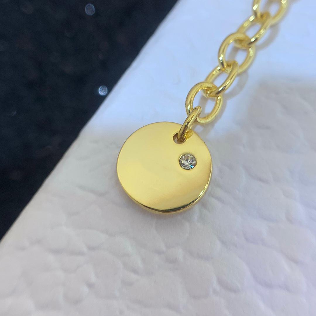 

2022 New Fashion Hot Designers Stainless Steel Gold Link Chain Round Pendant Top Quality Fashion For Women, Black