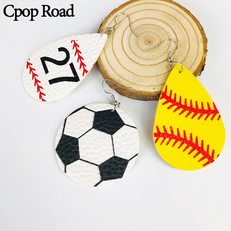 

Cpop Creative Football PU Leather Earrings Fashion Personality Water Drop Statement Earrings Jewelry Women Accessories Hot Gift1