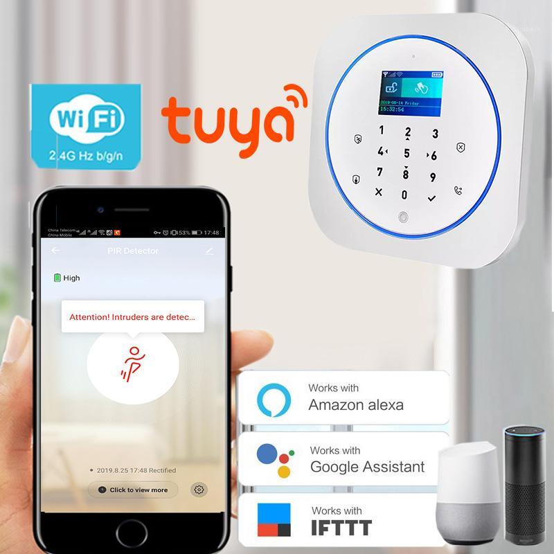 

Free Shipping LCD Russian Spanish French German Polish Menu Tuya APP 433MHZ Wireless WIFI GSM Home Burglar Security Alarm System1