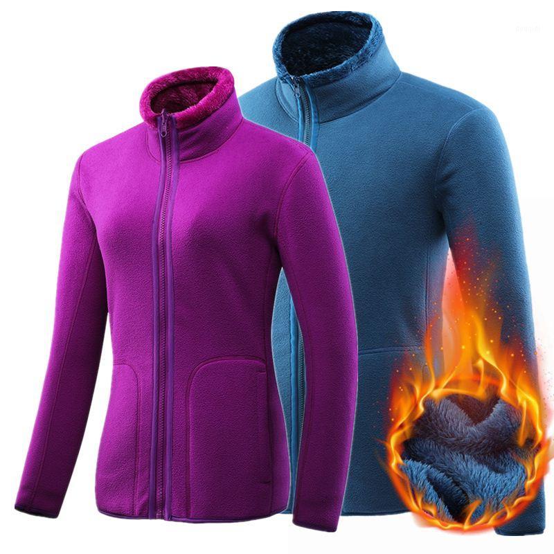 

Men Women Winter Fleece Jacket Softshell Two-Side Wear Outdoor Sports Male Coral Velvet Warm Hiking Skiing Camping Coat Female1, Men black