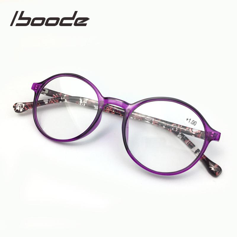 

Sunglasses Iboode Ladies Reading Glasses Round Anti Blue Rays Presbyopic Eyeglasses TR90 Ultralight Far Sight Hyperopia Eyewear +1.0 To 4.0