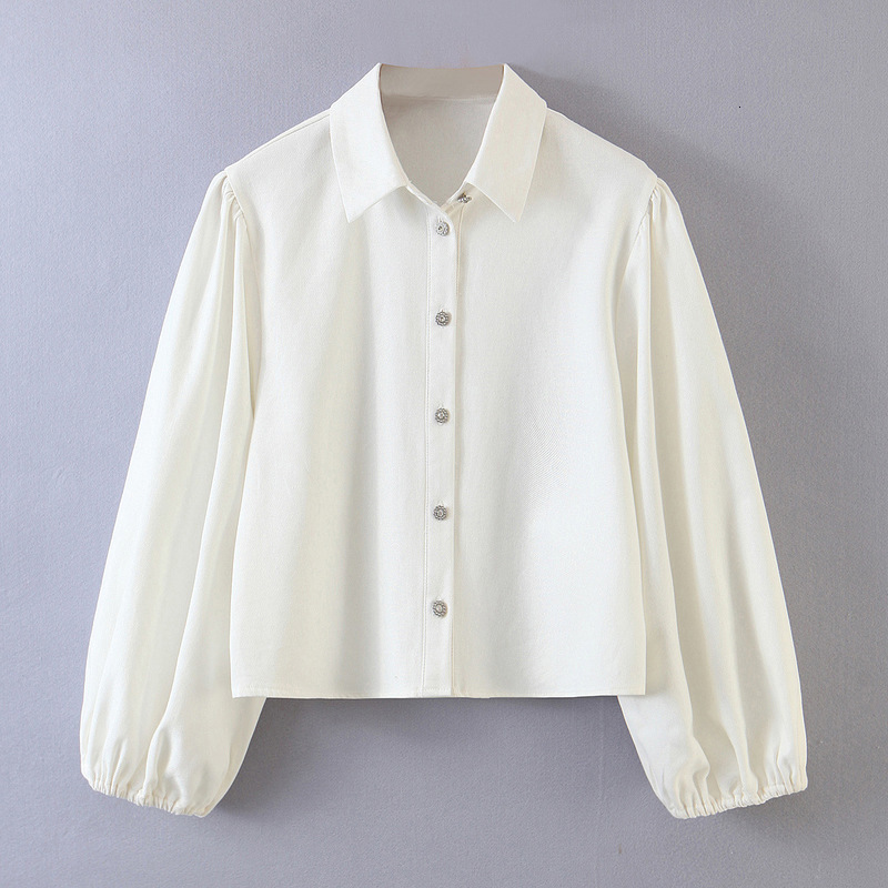 

2021 New Fall xl 3322 Europe and the United States Women's Wear Loose White Long-sleeved Shirt Hivi, See chart