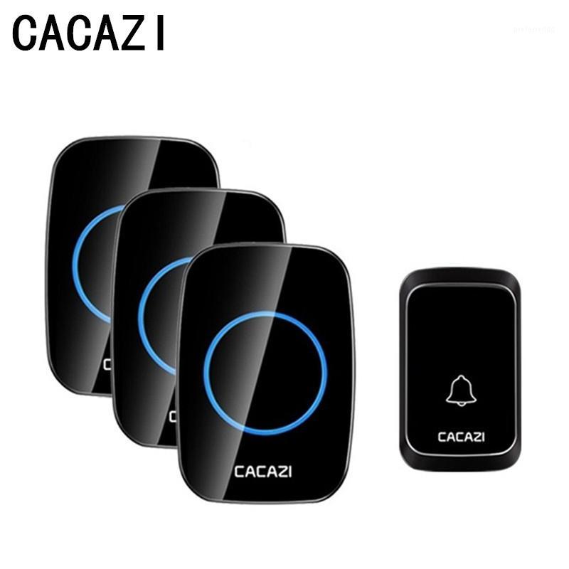 

CACAZI NEW Home Waterproof Wireless Doorbell LED Light Battery Button Cordless Calling Bell 300M Remote Have 4 Volume 58 Chime1