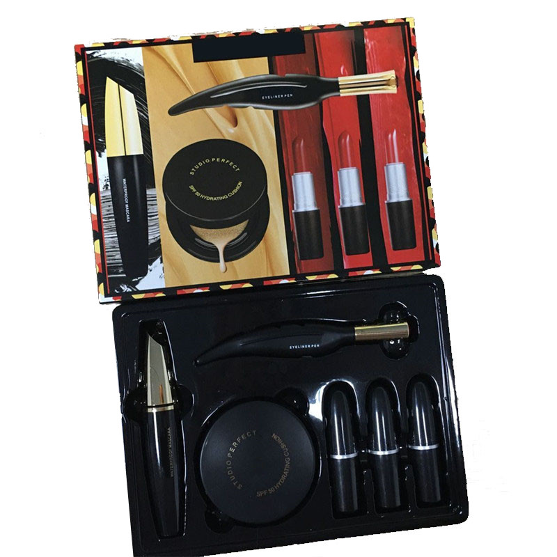 

Look In A Box Makeup Set Matte Lipstick Air Cushion Mascara Eyeliner 6 in 1 Make Up Kit