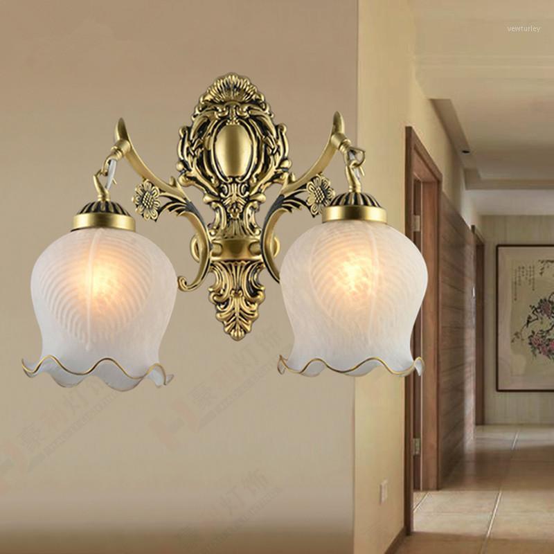 

Europ Style Glass Wall Light for home Bathroom Bedroom bedside stairs led light Bronze color applique murale luminaire moderne1