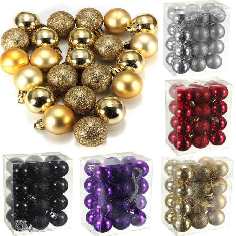

24pcs/lot 3cm Christmas Tree Decor Ball Bauble Xmas Party Hanging Ball Ornament decorations for Home Christmas decorations Gift1
