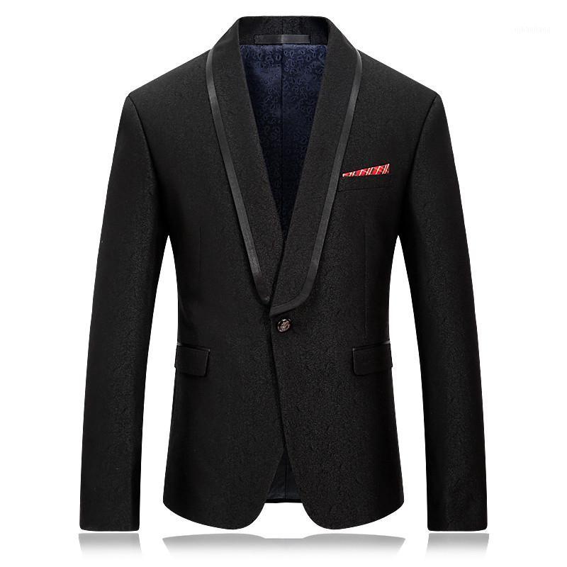 

2018 New Casual Fashion Formal Men's Luxury One Button Slim Fit Men's Black-Solid Suit Separate Blazer Jacket wedding jackets1, Photo color