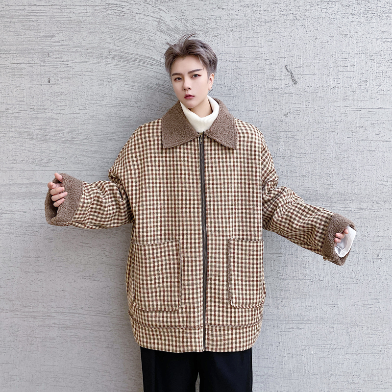 

2020 Winter Men Thicken Warm Coat Outerwear Female Streetwear Vintage Hip Jacket Qmcq, Kk1555 khaki