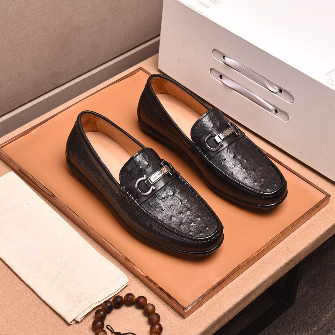 

2020 Fashion Men's Loafers Genuine Leather Slip On Formal Brand Oxfords Men Office Wedding Dress Shoes Size 38-44, Black