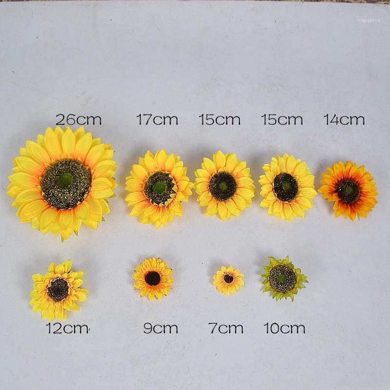 

10pcs 7cm/17cm/26cm Large Silk Sunflower Artificial Flower Head For Wedding Decor Handmade Scrapbooking Accessories Fake flowers1, 30cm pole