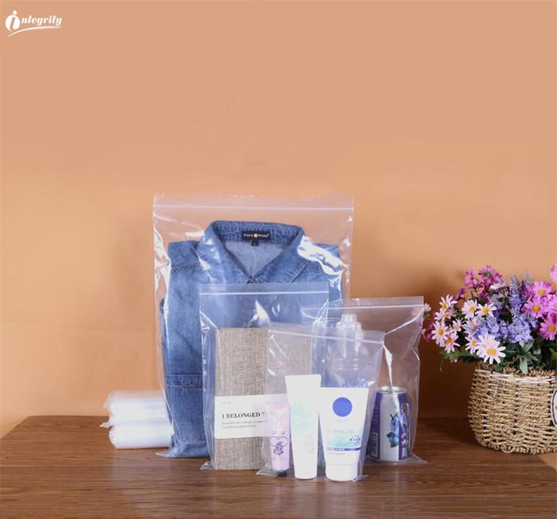 

INTEGRITY 500pcs Large size resealable transparent Poly Waterproof plastic packaging bag clear Self Sealing storage bag