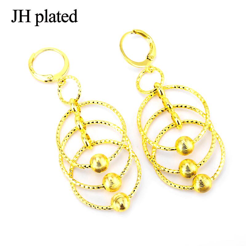 

Dangle & Chandelier JHplated Africa Earrings Round For Women / Girl, 24k Arab Ethiopian Eritrea Jewelry Mom Gifts