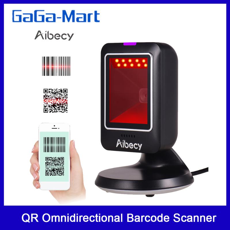 

Aibecy MP6300Y 1D/2D/QR Omnidirectional Barcode Scanner USB Wired Bar Code Reader CMOS Hand-Free QR Code Scanner for Retail