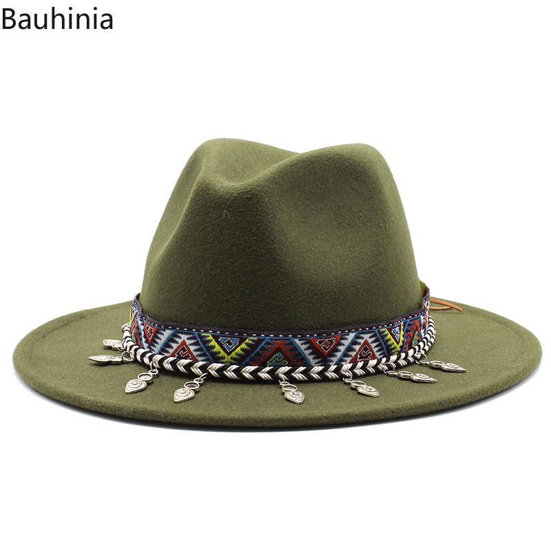 

High-quality men Fedora Hat Wool Jazz Party formal Dress Hats Female Casual Large Brim Vintage Autumn Classic Felt Hat And Cap, 12