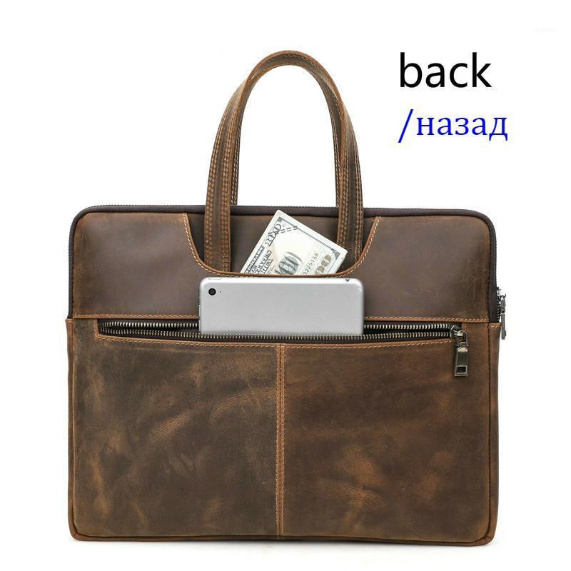 

Male Business Document BagFor 14 15 16 Inches Genuine Leather Computer Bags New Men's Briefcase Crazy Horse Leather Men Handbag1, Cf3009-brown-small
