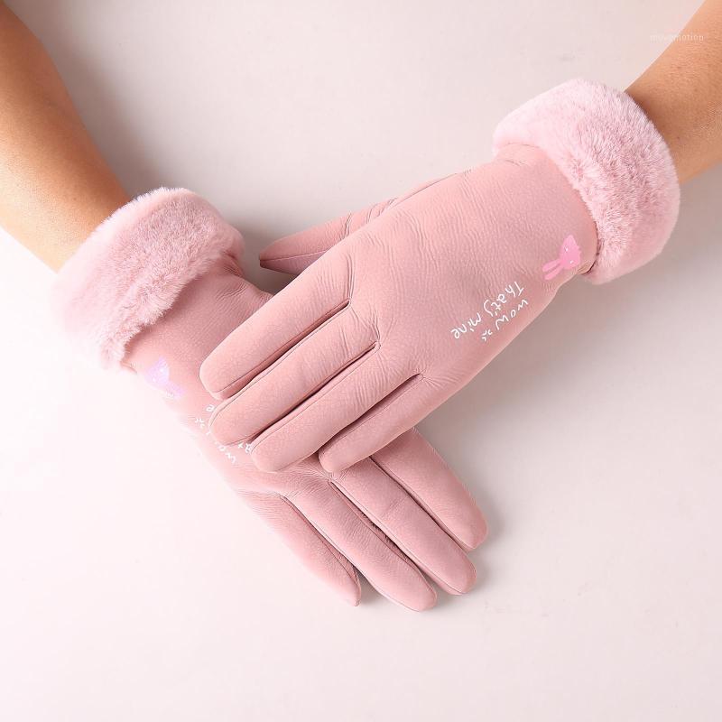 

Women Gloves Winter Touch Screen Female Suede Furry Warm Full Finger Gloves Lady Winter Outdoor Sport Driving Women #YJ1