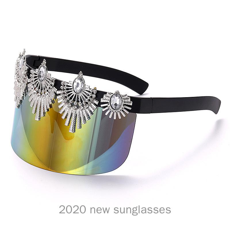 

2020 Vintage Futuristic Rhinestones Sunglasses Women punk Sun Glasses Unique Diamond Eyeglasses FML