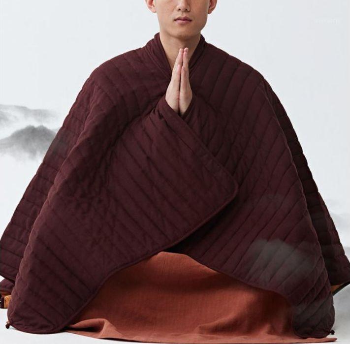 

Autumn&Winter warm buddhist shaolin monk cape zen buddha abbot suits lay meditation cloak uniforms1, Coffee